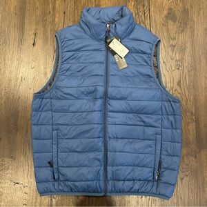 Saks Fifth Avenue Lightweight Packable Down Vest Mens Size M Blue